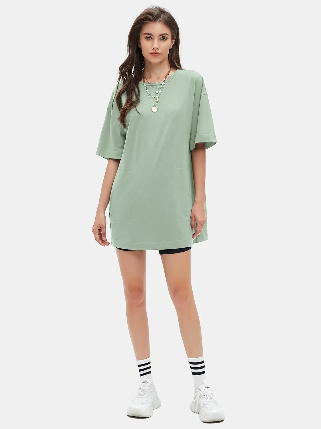 EXLURA Women's Summer Short Sleeve T Shirt Dress Casual Crewneck Resort Wear Tops Sundress Vacation Cruise Beach Outfits 2025