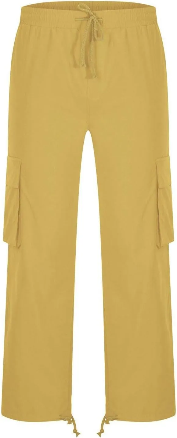 Finelylove Mens Wild Cargo Pants Lightweight Casual Hiking Pants Joggers Loose Fit Straight Workout Cargo Sweatpants