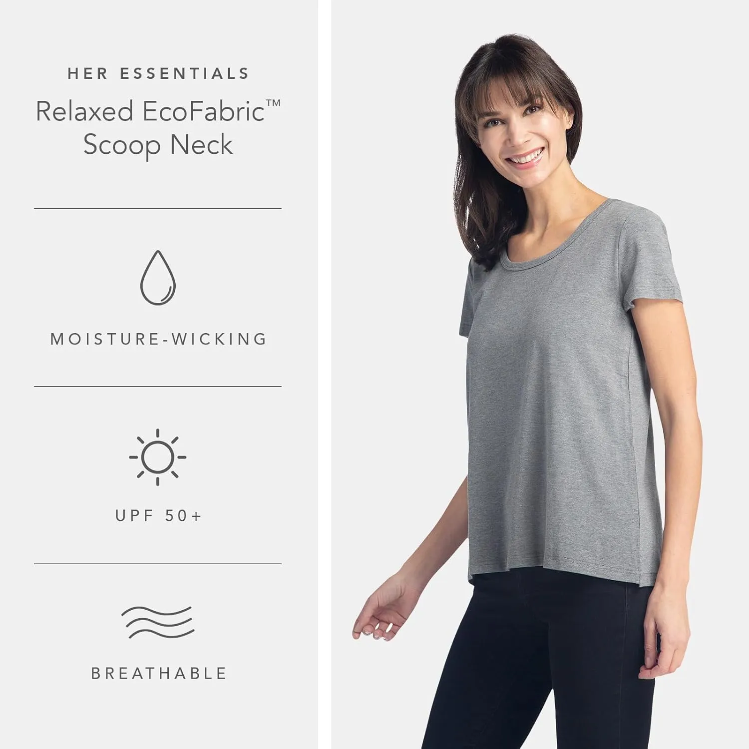 Fishers Finery Women's Ecofabric Short Sleeve Scoop Neck Tee; Relaxed Fit