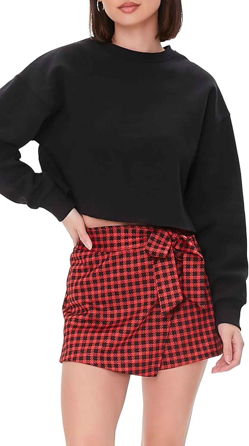 Forever 21 Women's Gingham Wrap Skort