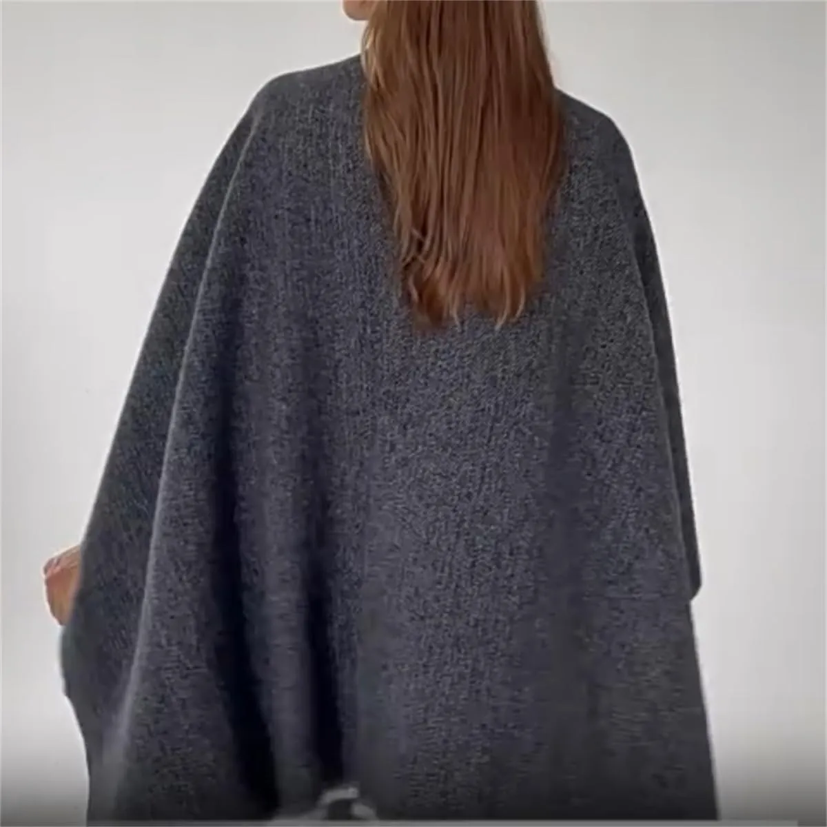 Front Wrap Cardigan Shawl Capes Cross Front Ponchos Stylish Cloak Shawl Fall Winter Wrap,Women Casual Solid Oversized Ponchos