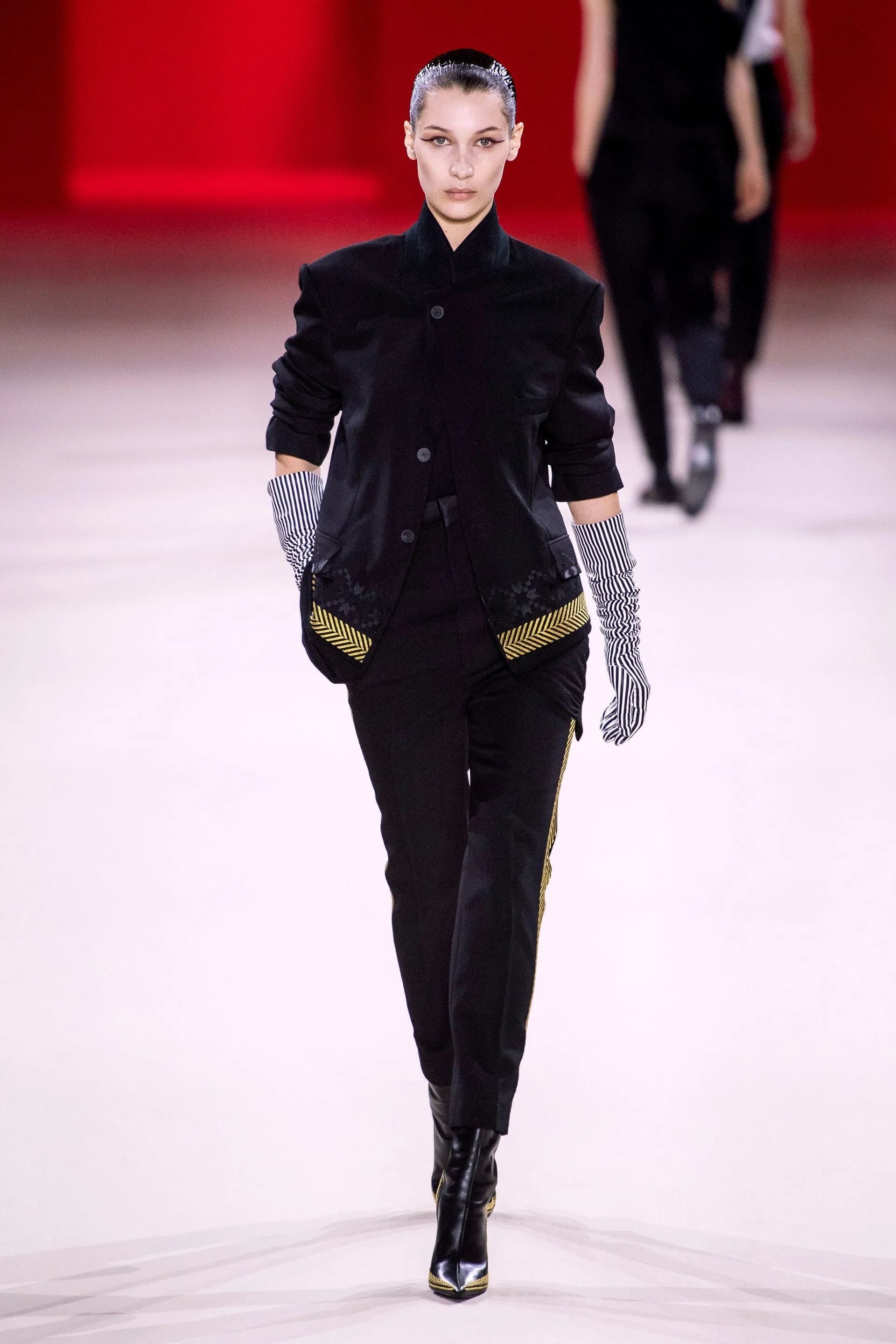FW19 Gold Embroidered Knitted Hem Blazer