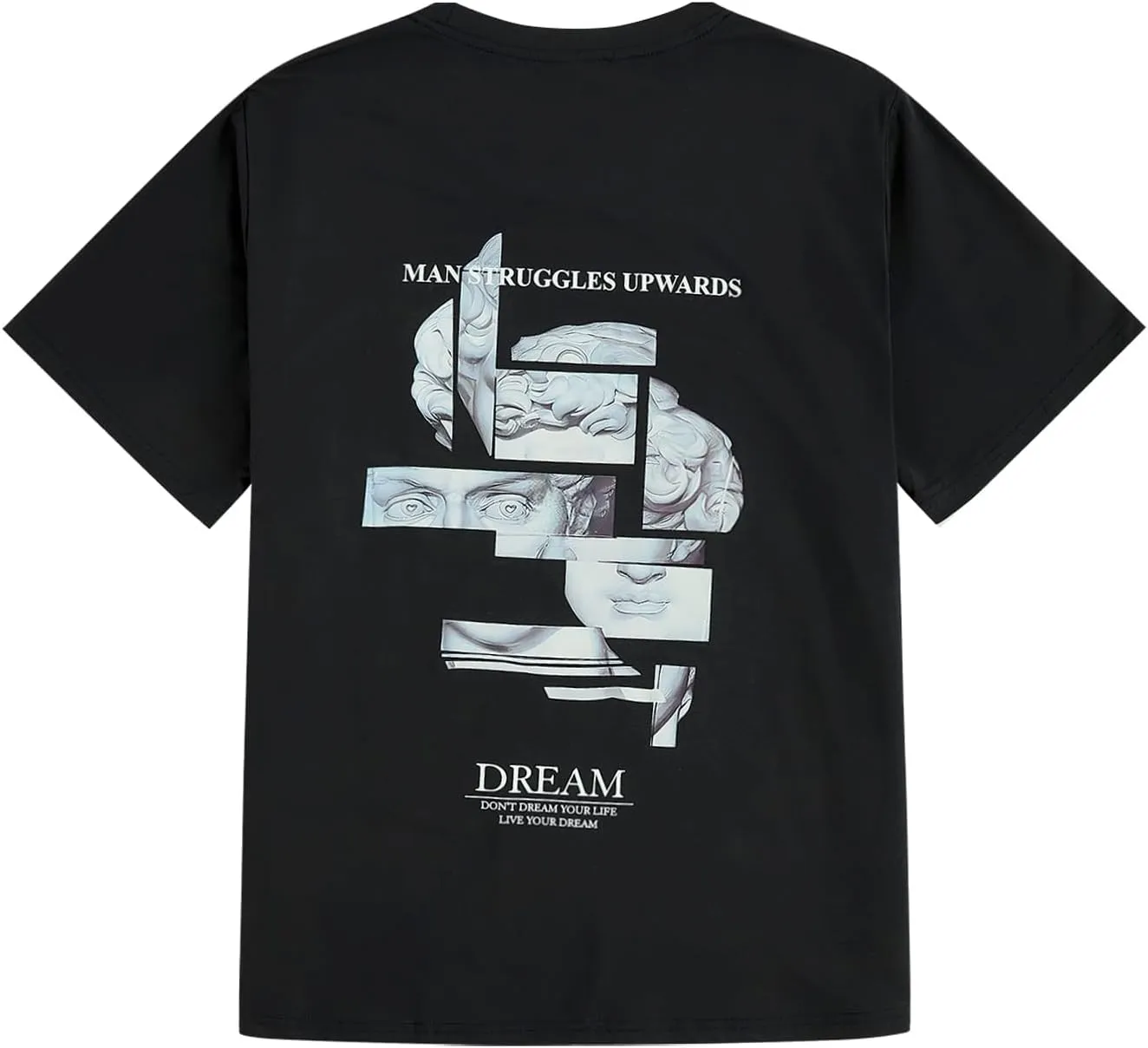 GORGLITTER Men's Cool Graphic T Shirts Oversized Short Sleeve Drop Shoulder Crewneck Tee Top