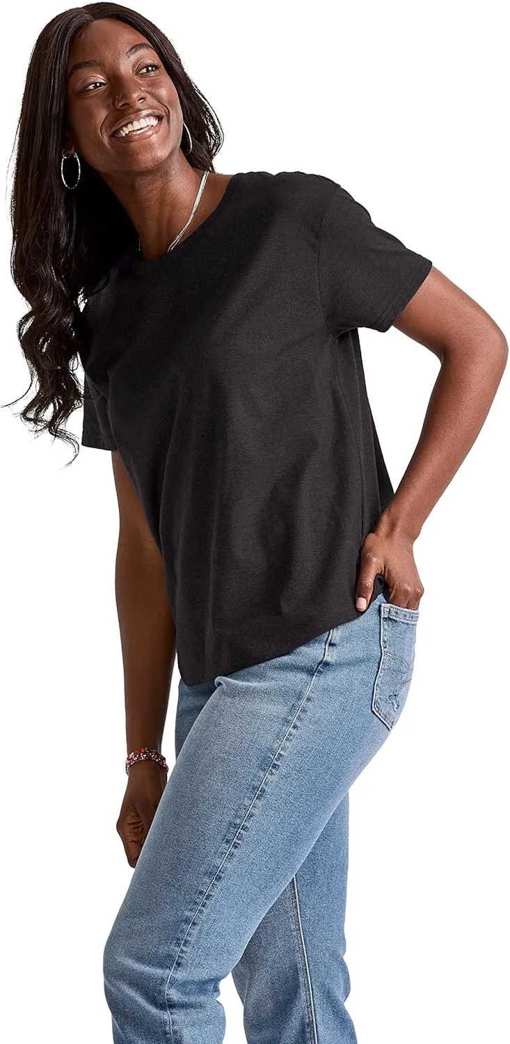 Hanes Women's Tri-Blend Relaxed Fit T-Shirt, Oversized Lightweight Tee, Available in Plus Size