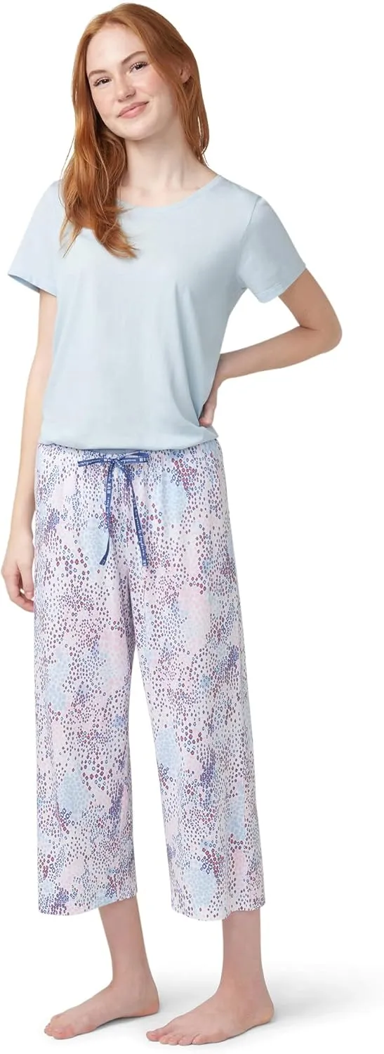 HUE Women's Spring Pajama Separates Soft Whimsical Print Flowers, Animals, Garden Themed Pjs, Cocktails