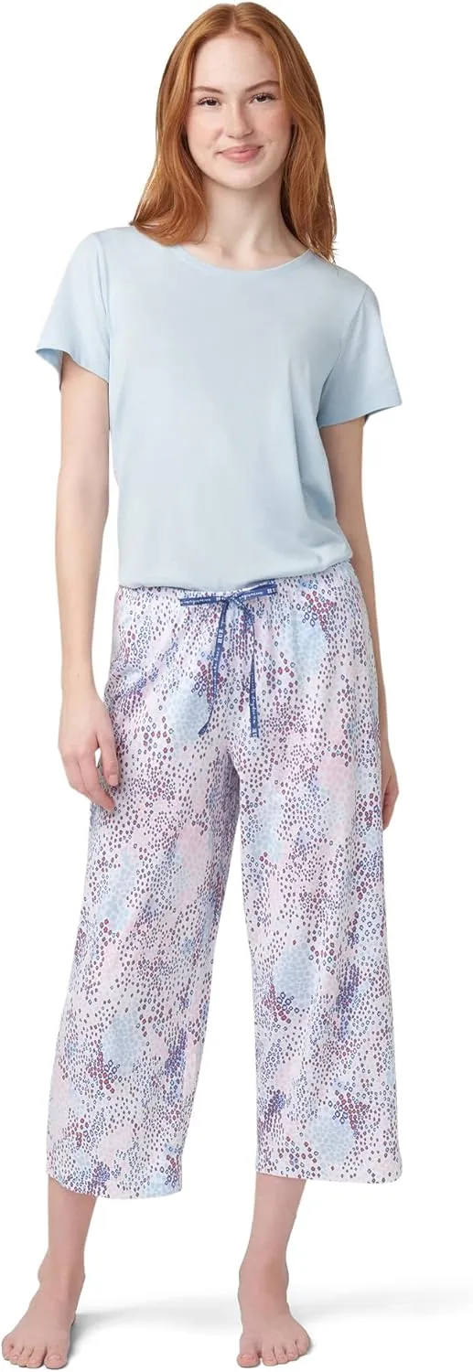 HUE Women's Spring Pajama Separates Soft Whimsical Print Flowers, Animals, Garden Themed Pjs, Cocktails