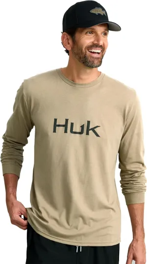 HUK Men's Performance Fishing Logo Tee, Long Sleeve, Quick-Dry