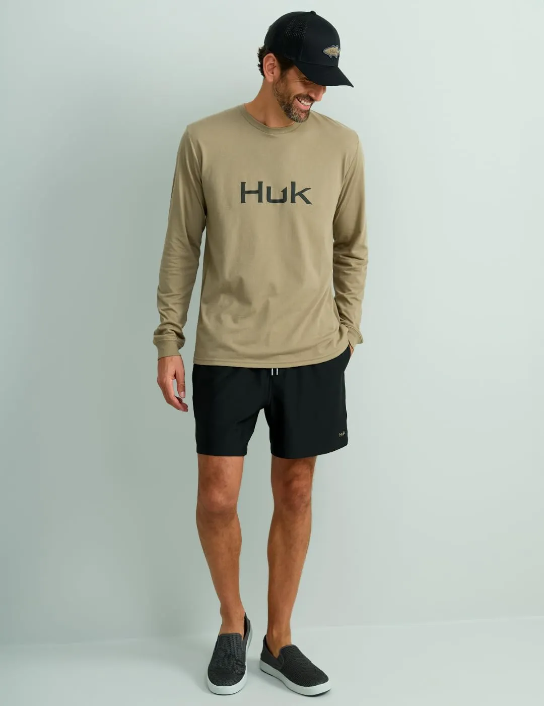 HUK Men's Performance Fishing Logo Tee, Long Sleeve, Quick-Dry