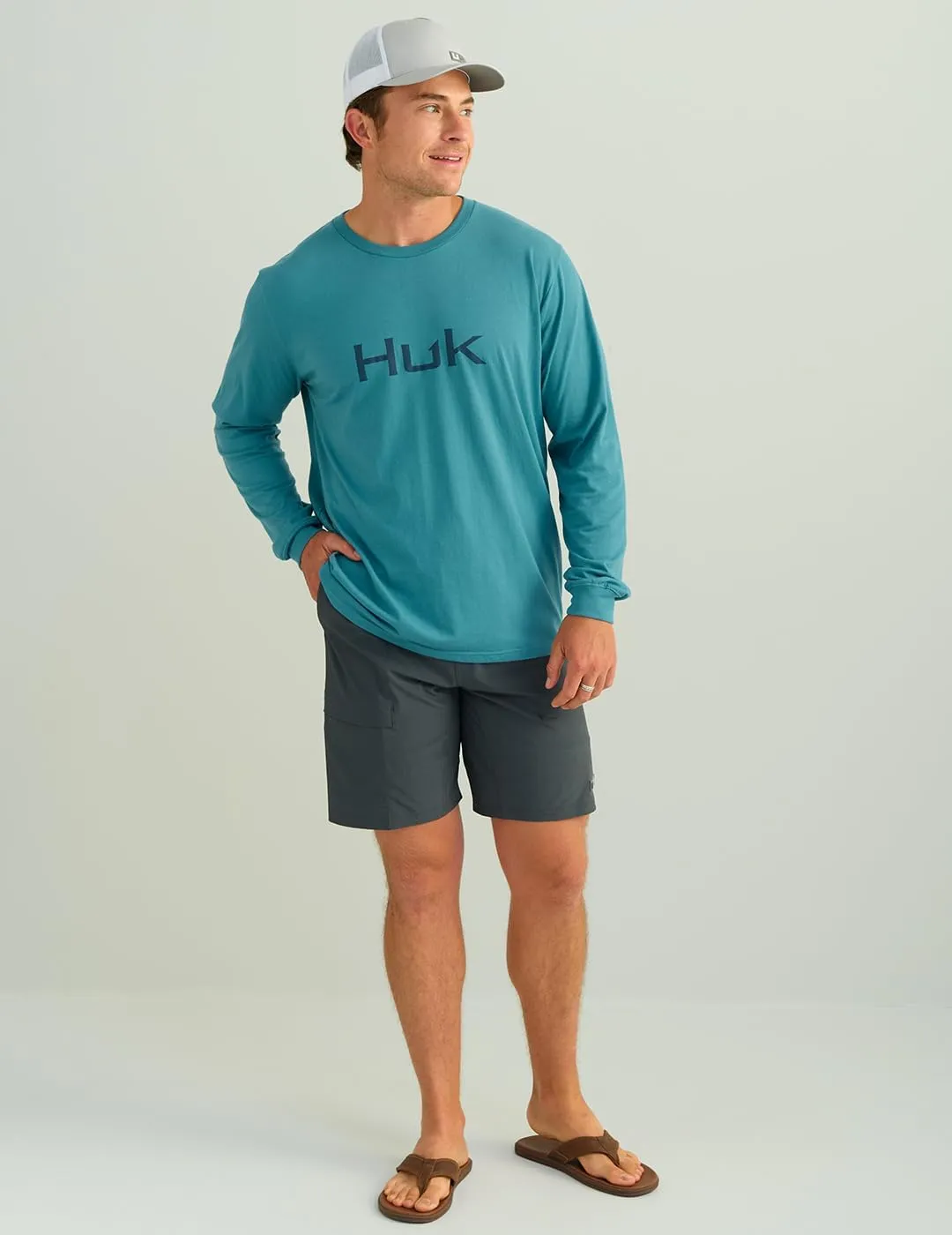 HUK Men's Performance Fishing Logo Tee, Long Sleeve, Quick-Dry