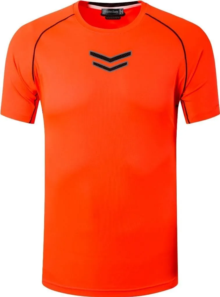 jeansian Men's Slim Fit Sport Breathable Quick Dry Short Sleeve T-Shirts Tee Tshirt Running Tennis Bowling LSL146