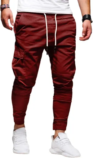 Jogging Pants Men Sport Running Cargo Pant Work Casual Trousers Slim Fit Lightweight Sweatpants Fall Winter Spring
