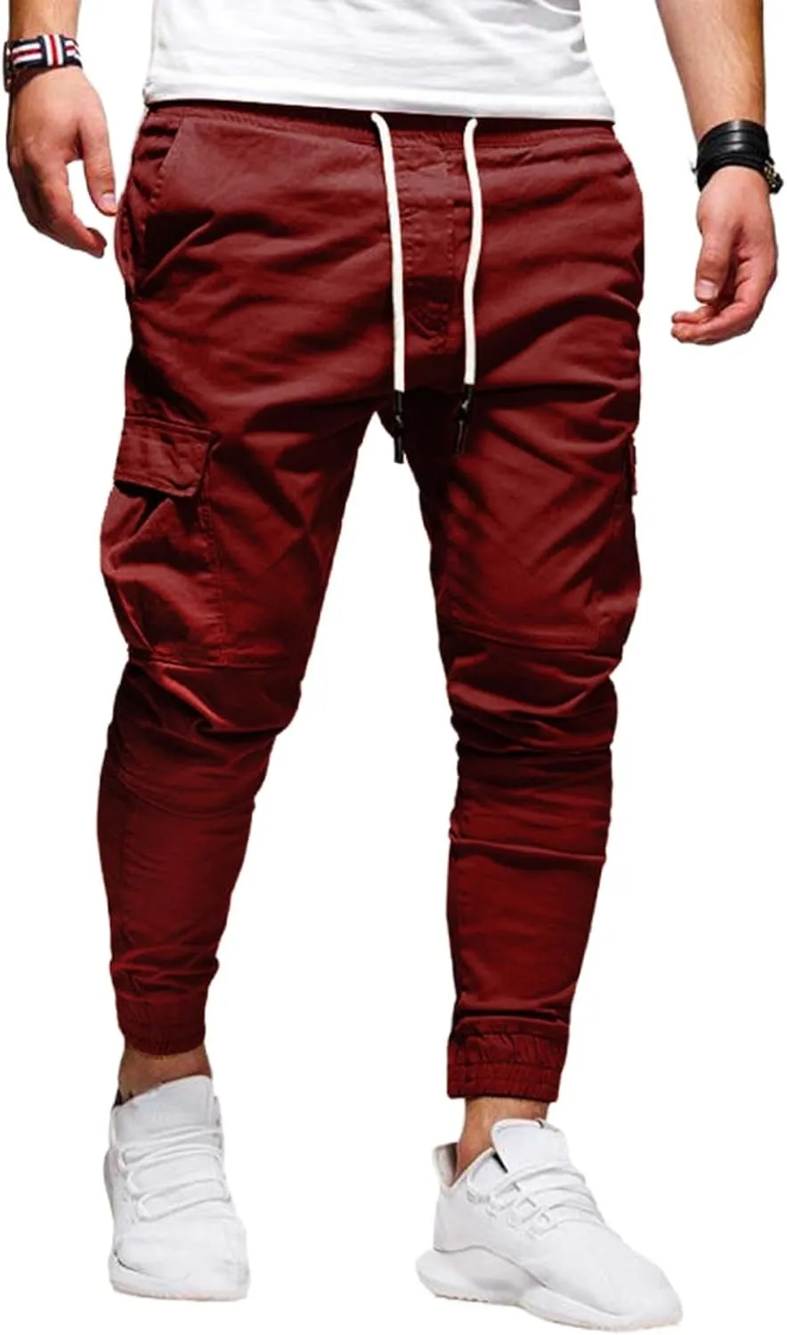 Jogging Pants Men Sport Running Cargo Pant Work Casual Trousers Slim Fit Lightweight Sweatpants Fall Winter Spring