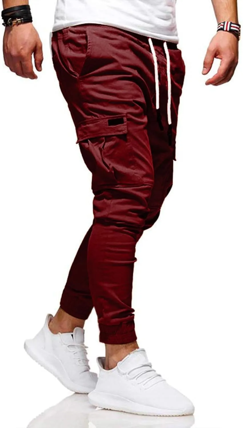 Jogging Pants Men Sport Running Cargo Pant Work Casual Trousers Slim Fit Lightweight Sweatpants Fall Winter Spring