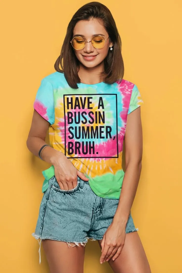 Last Day of School Shirt Women Have A Bussin Summer Bruh T- Shirt Teacher Life Tops School Is Out for Summer Clothes