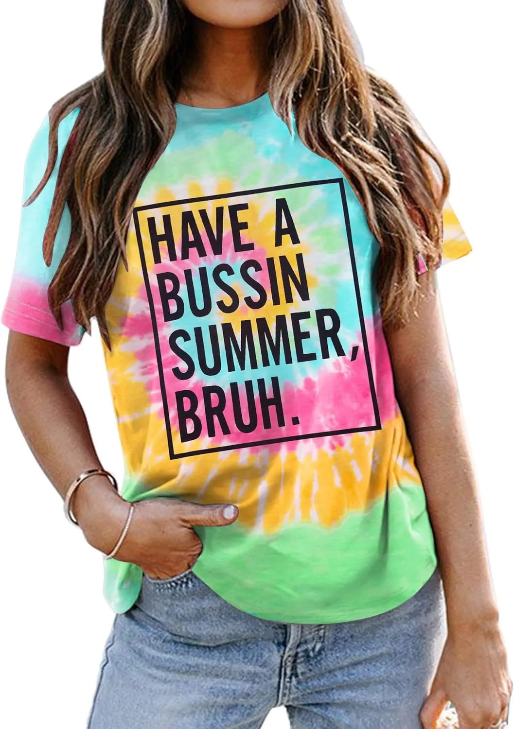 Last Day of School Shirt Women Have A Bussin Summer Bruh T- Shirt Teacher Life Tops School Is Out for Summer Clothes