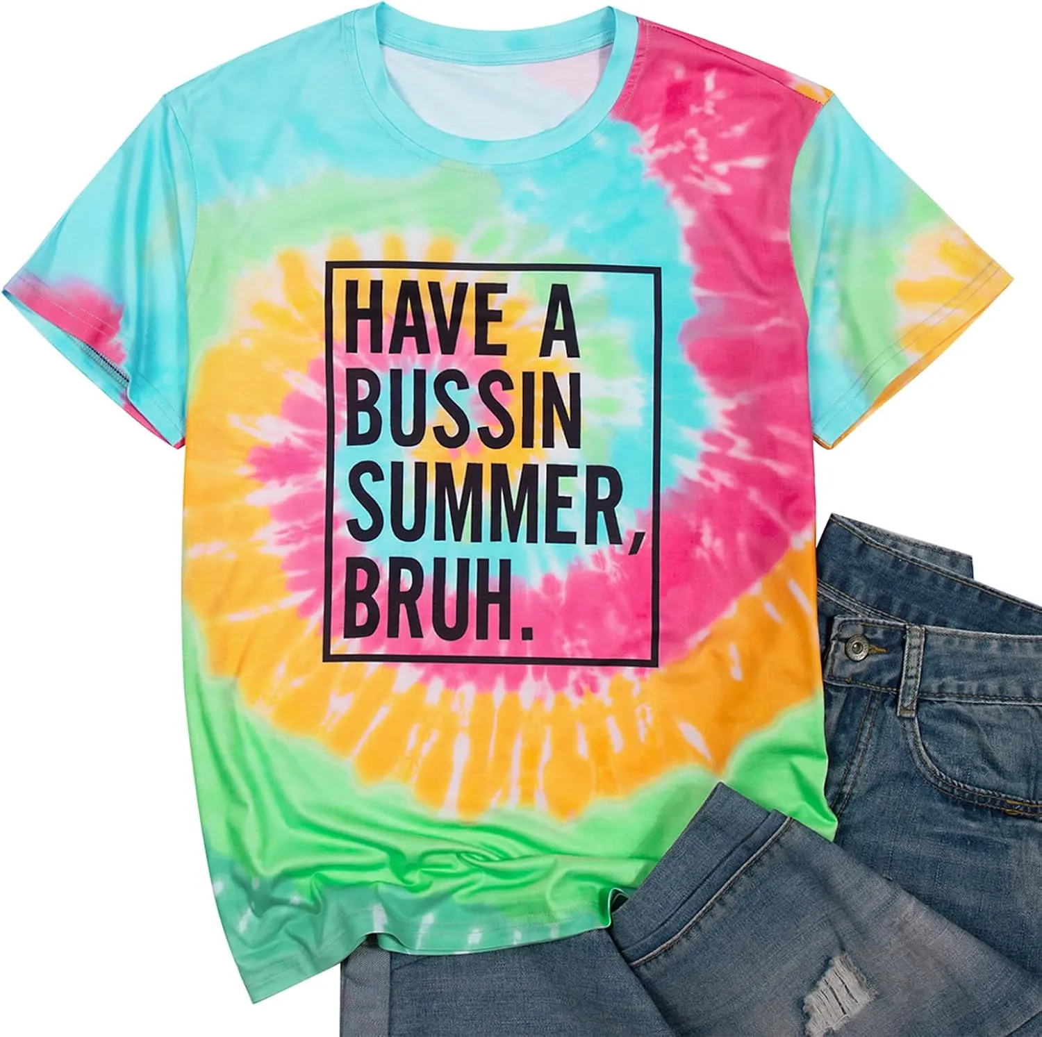Last Day of School Shirt Women Have A Bussin Summer Bruh T- Shirt Teacher Life Tops School Is Out for Summer Clothes