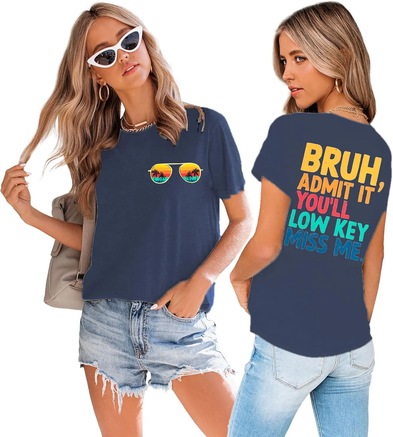 Last Day of School Shirts Bruh Teacher T-Shirt Admit It You'll Low Key Miss Me Bruh Vacation T-Shirt