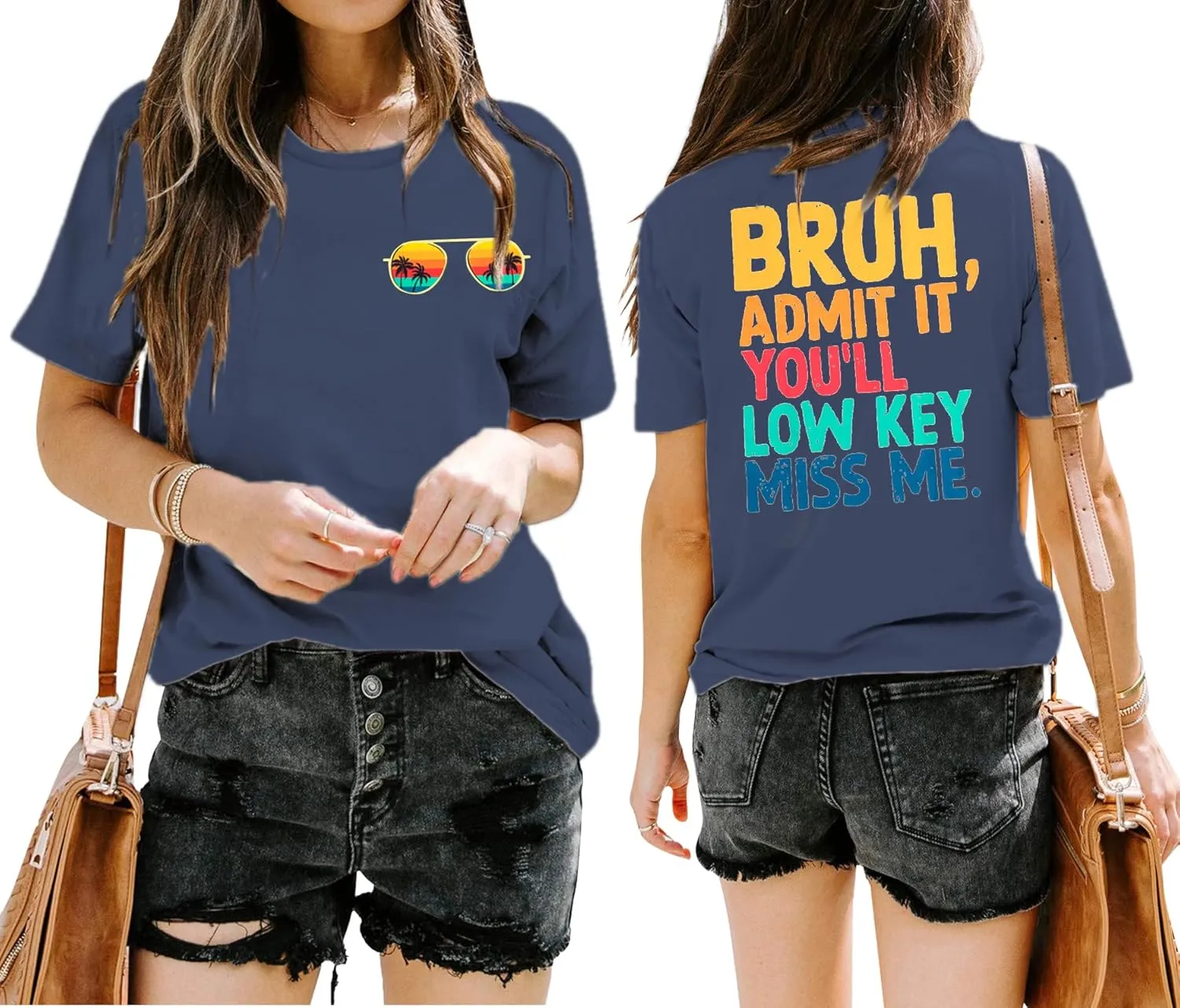 Last Day of School Shirts Bruh Teacher T-Shirt Admit It You'll Low Key Miss Me Bruh Vacation T-Shirt