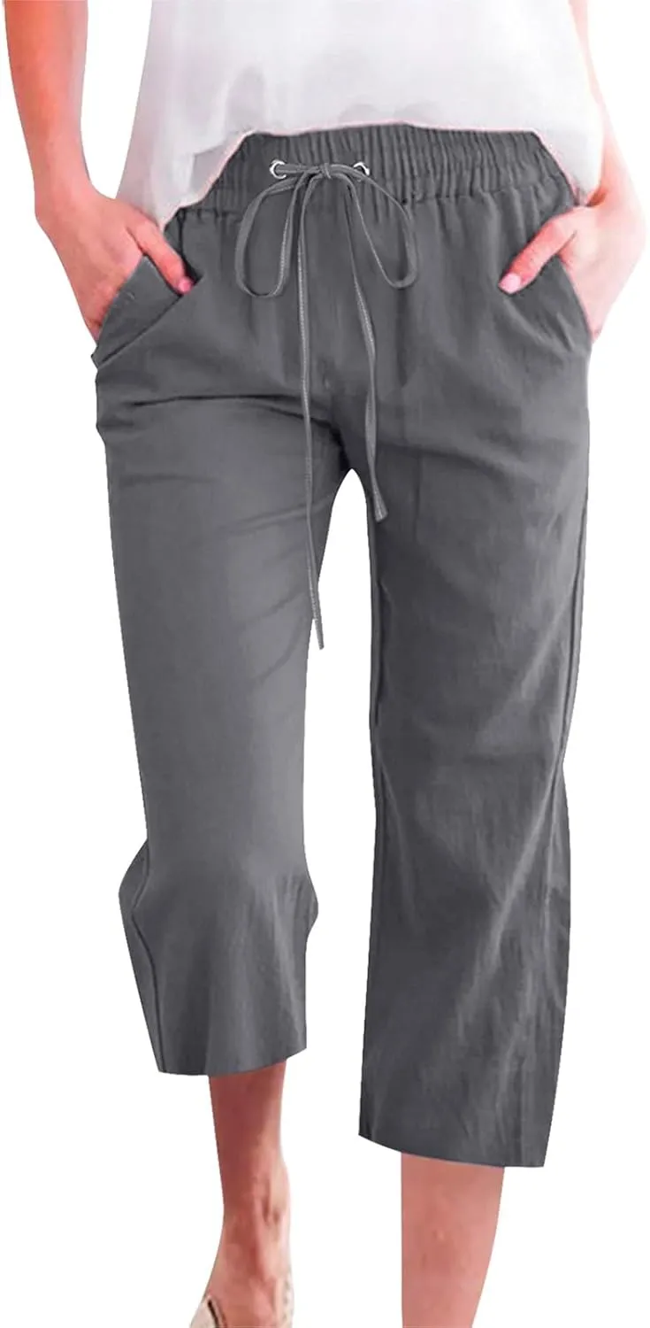 LCMTWX Capri Leggings for Women Elastic Pants for Women Fashion Casual Fashion Shorts Trousers Solid Ppants Yoga Workout
