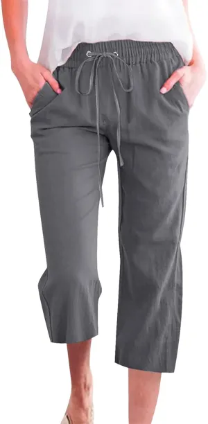 LCMTWX Capri Leggings for Women Elastic Pants for Women Fashion Casual Fashion Shorts Trousers Solid Ppants Yoga Workout