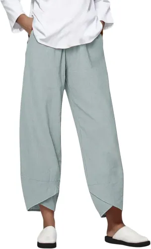 LCMTWX Capris for Women Pockets for Women Casual Stretch High Waisted Yoga Leggings Comfy Wide Leg Pants Womens Pull On