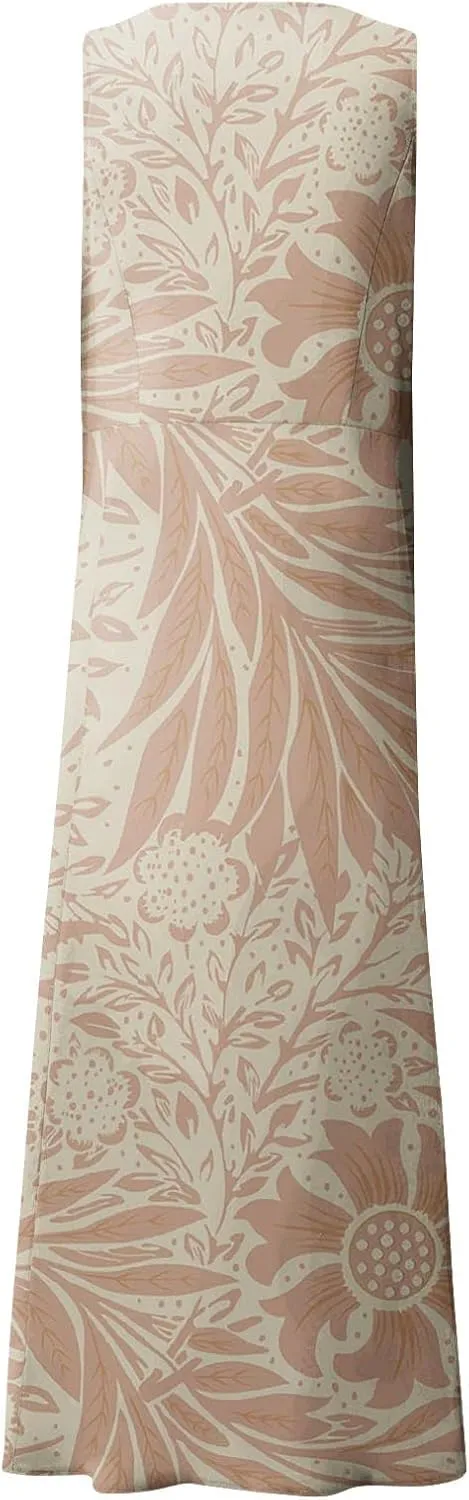 Linen Dresses for Women 2025 Casual Summer Sleeveless Flowy Maxi Dress Plus Size Boho Sundress with Pockets