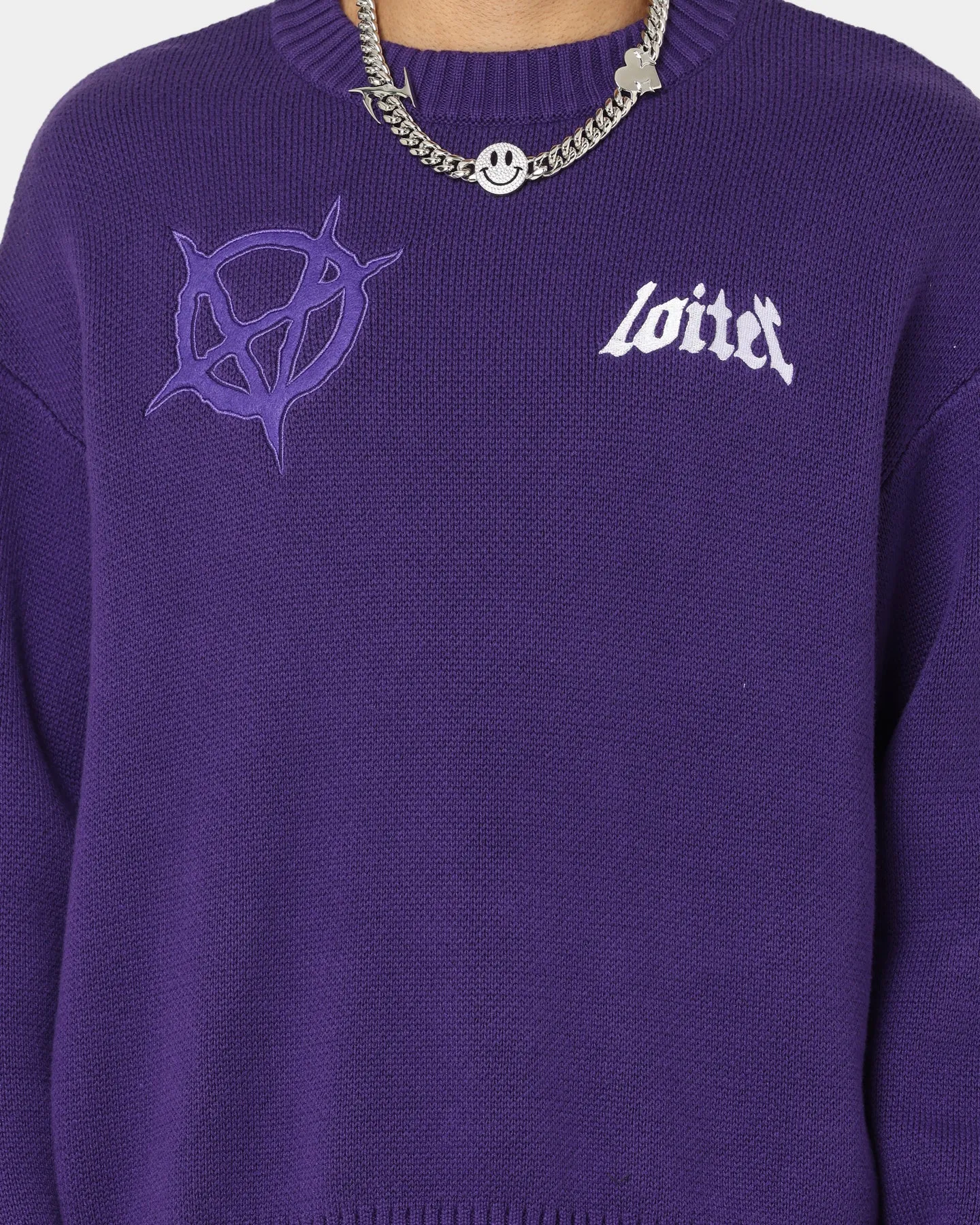 Loiter Void Knit Sweater Purple