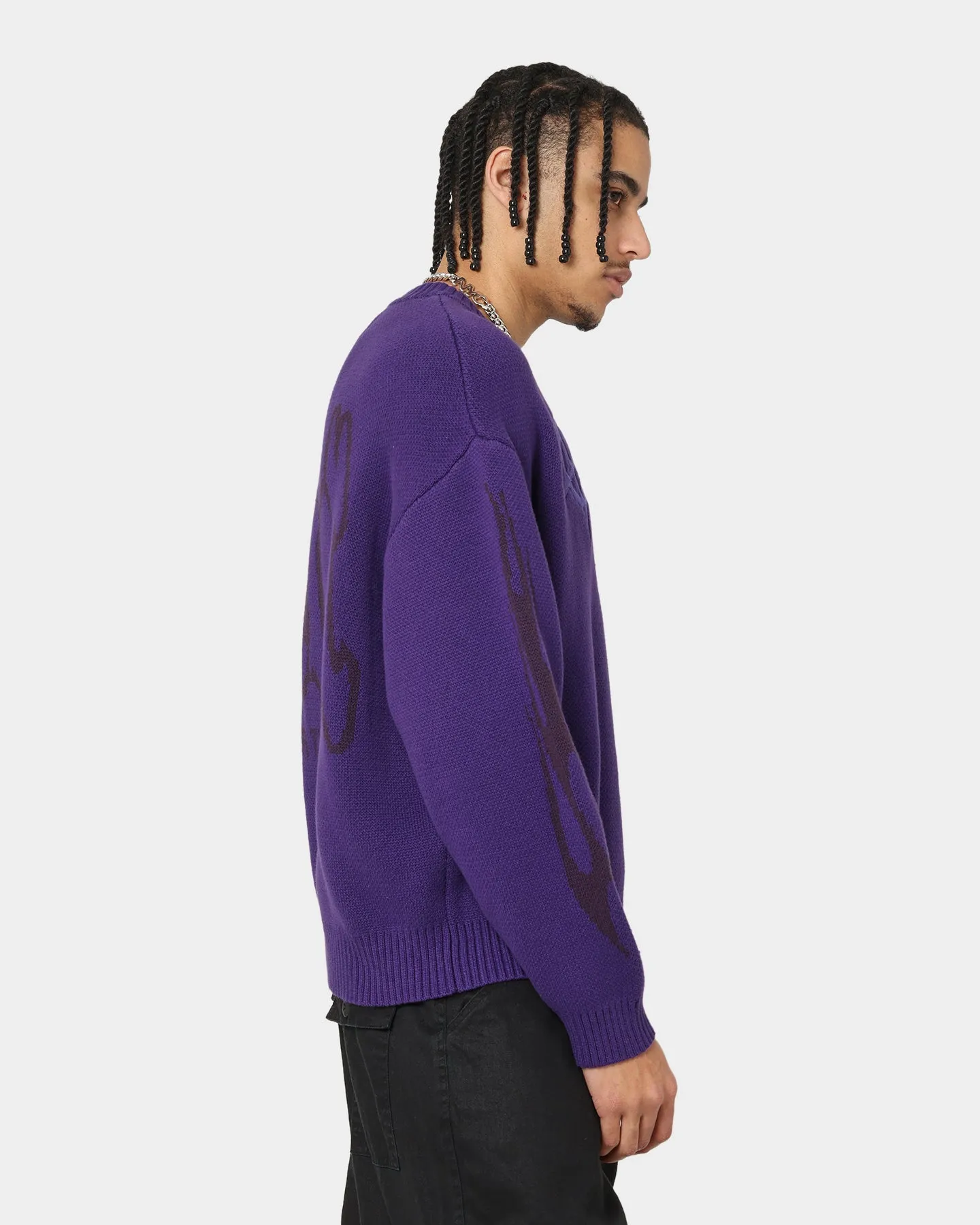 Loiter Void Knit Sweater Purple