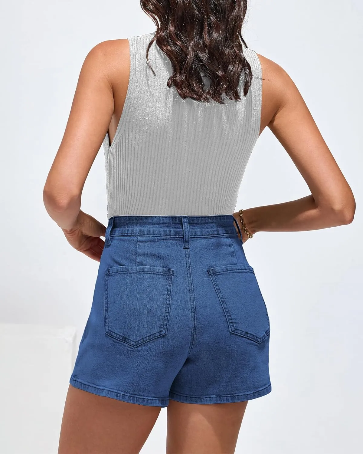 luvamia Denim Skorts for Woman Cargo Faux Wrap Jean Skort Skirts Stretchy High Waisted Skirt Shorts Country Concert Wear