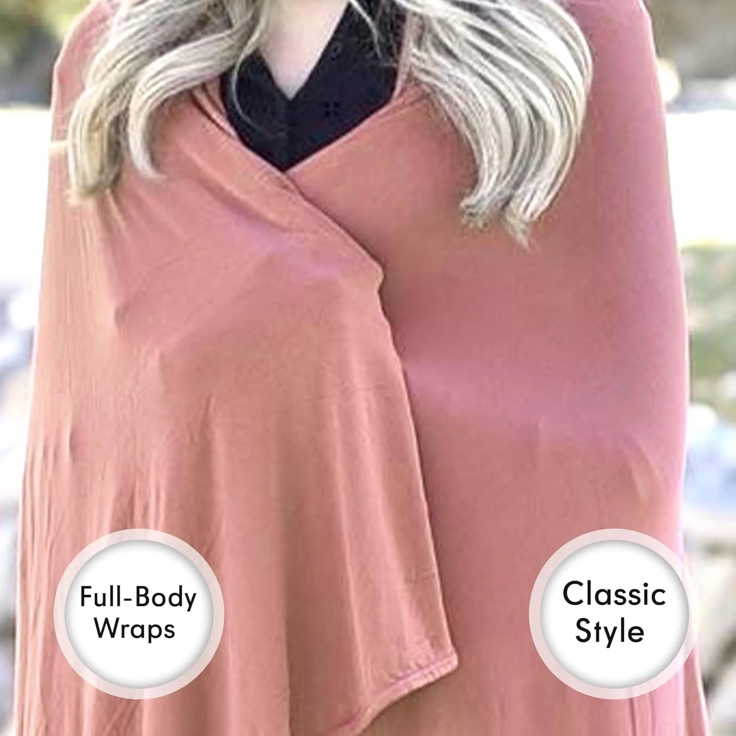 Luxury Cooling Travel Blanket - Stretchy, Lightweight Soft & Breathable Shawl Wraps for Women