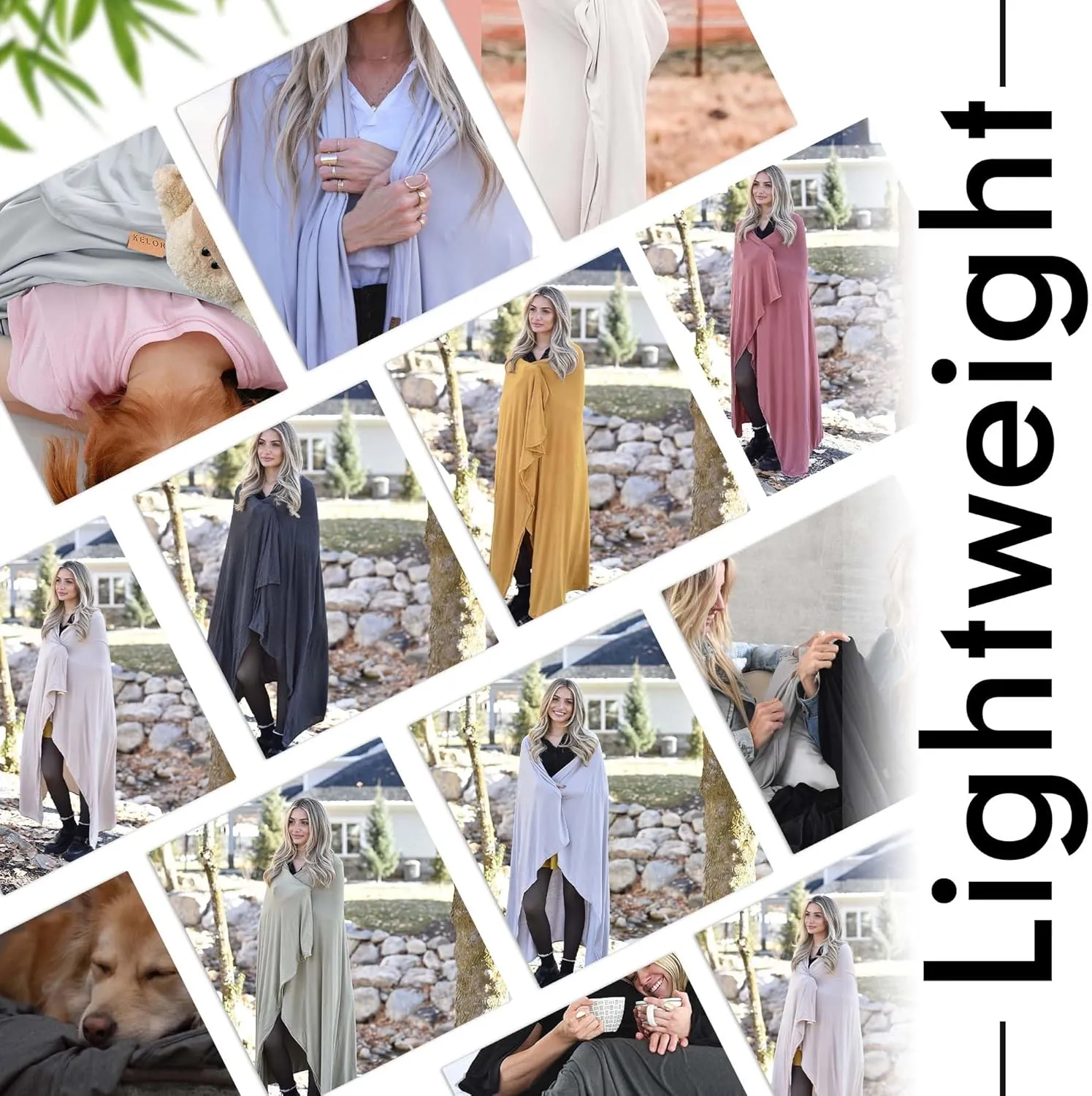 Luxury Cooling Travel Blanket - Stretchy, Lightweight Soft & Breathable Shawl Wraps for Women