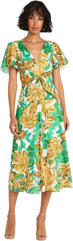 Maggy London Women's Wrap Flare Midi Dress