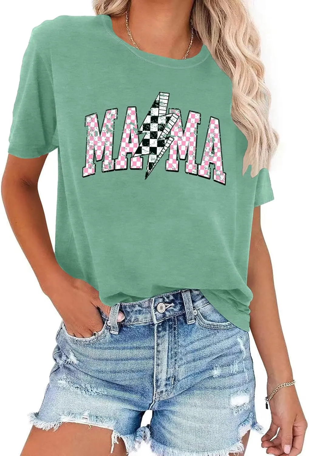 Mama Shirt for Women Floral Mama Tshirt Mom Graphic Tee Mother's Day GIFS Tops