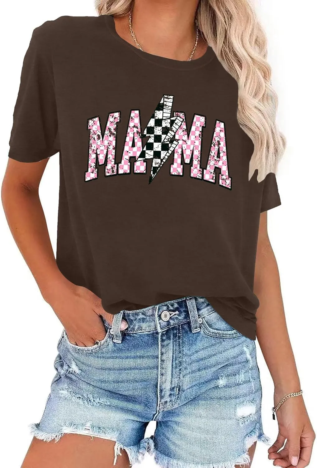 Mama Shirt for Women Floral Mama Tshirt Mom Graphic Tee Mother's Day GIFS Tops