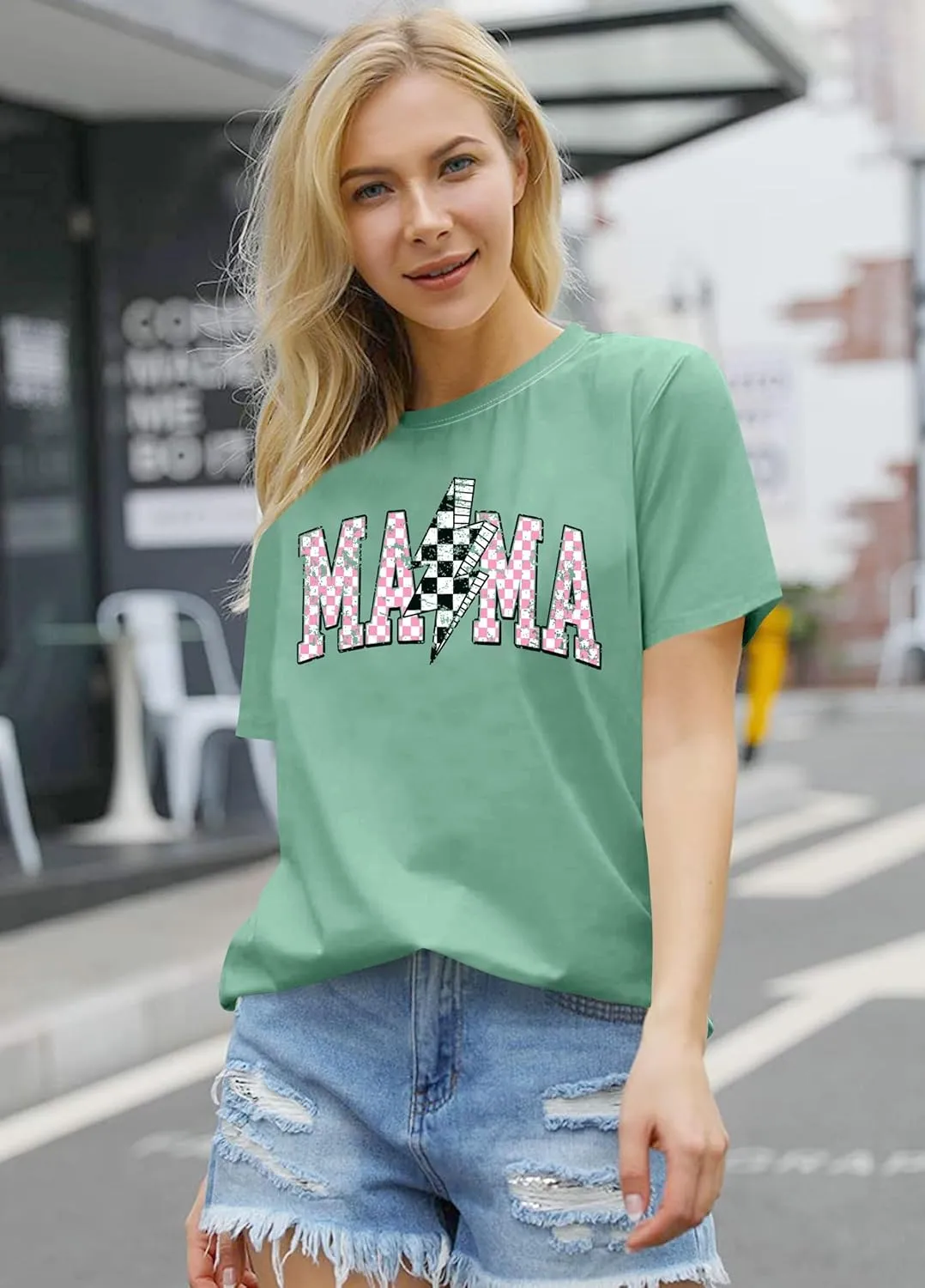 Mama Shirt for Women Floral Mama Tshirt Mom Graphic Tee Mother's Day GIFS Tops