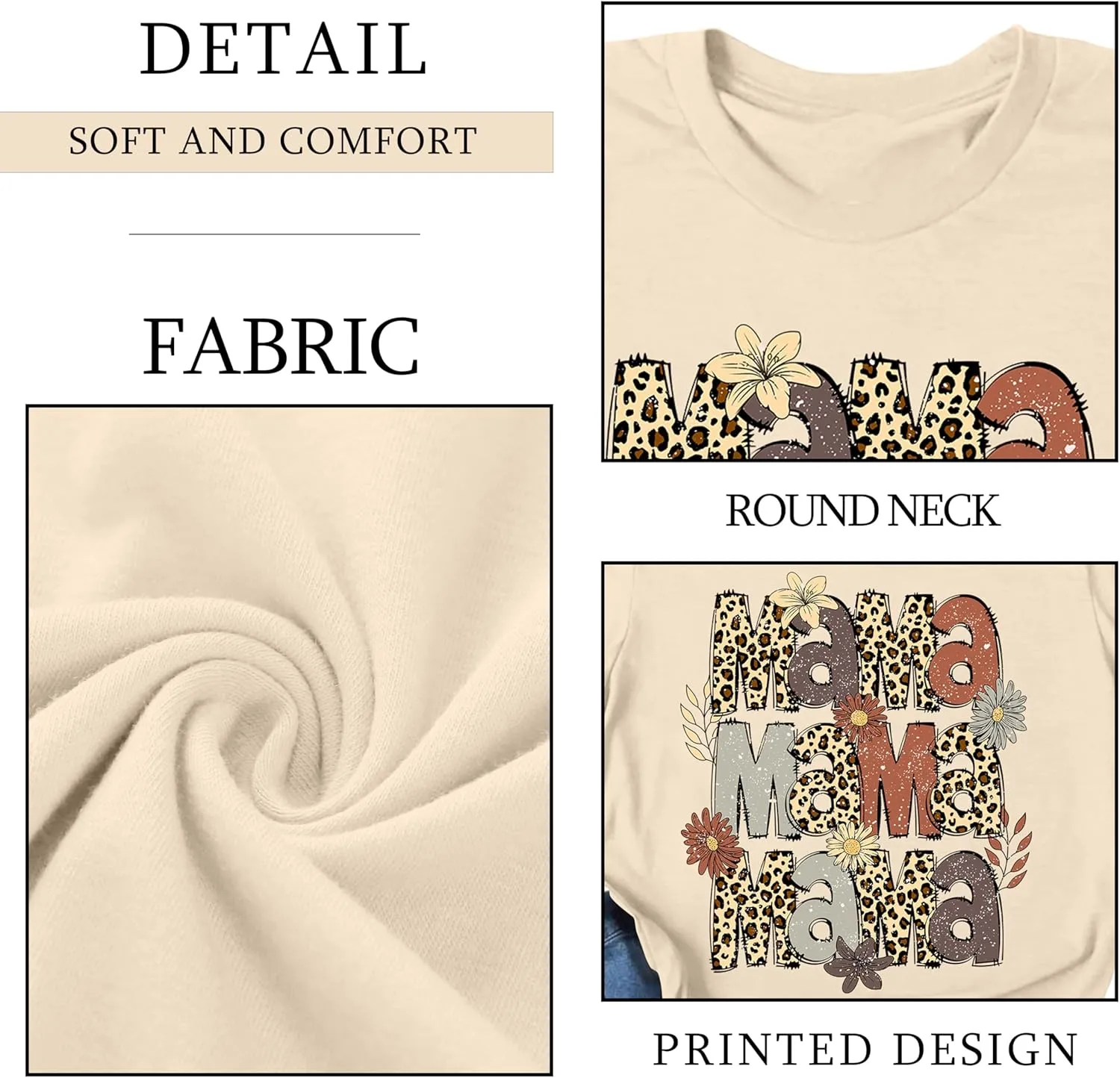 Mama Shirt for Women Floral Mama Tshirt Mom Graphic Tee Mother's Day GIFS Tops