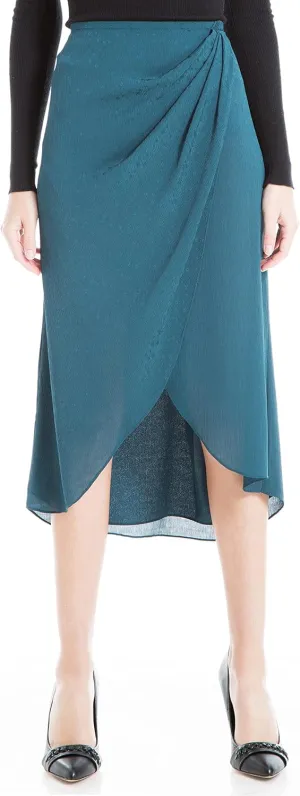 Max Studio Women's Satin Fuax Wrap Skirt