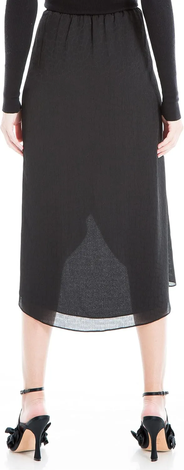 Max Studio Women's Satin Fuax Wrap Skirt