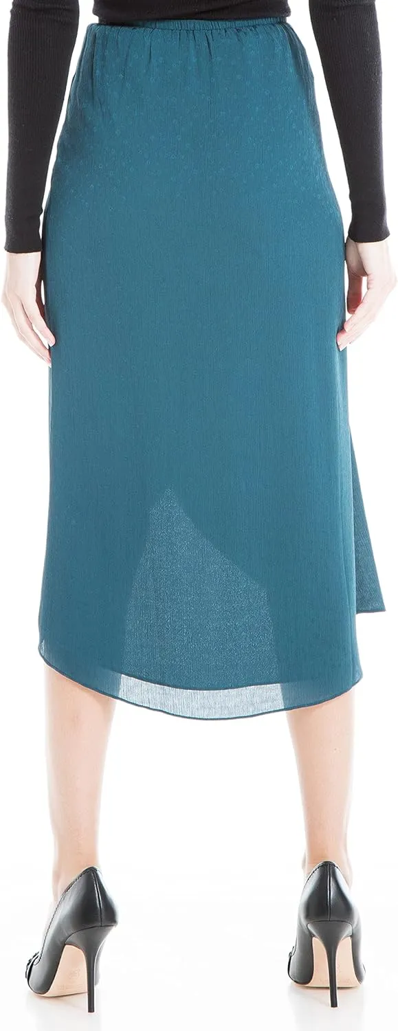 Max Studio Women's Satin Fuax Wrap Skirt