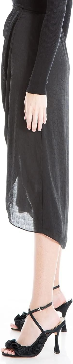 Max Studio Women's Satin Fuax Wrap Skirt