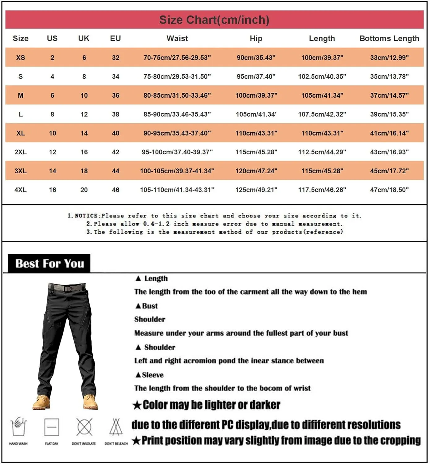 Men's Cargo Sweatpants Fleece Joggers with Large Pockets Loose Soft Pants Rainproof Open Bottom Athletic Pants Men