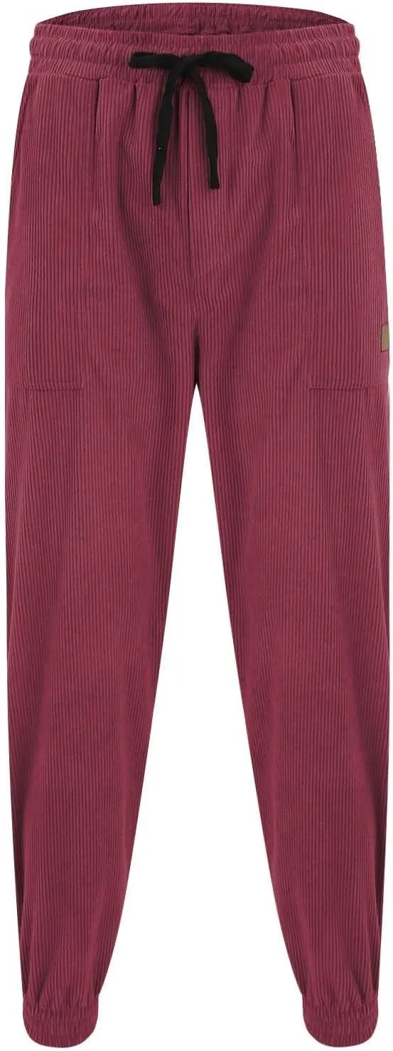 Men's Cargo Sweatpants Pants Mid Trousers Solid Cotton Casual Drawstring Men Elastic Waist with Pockets Athletic