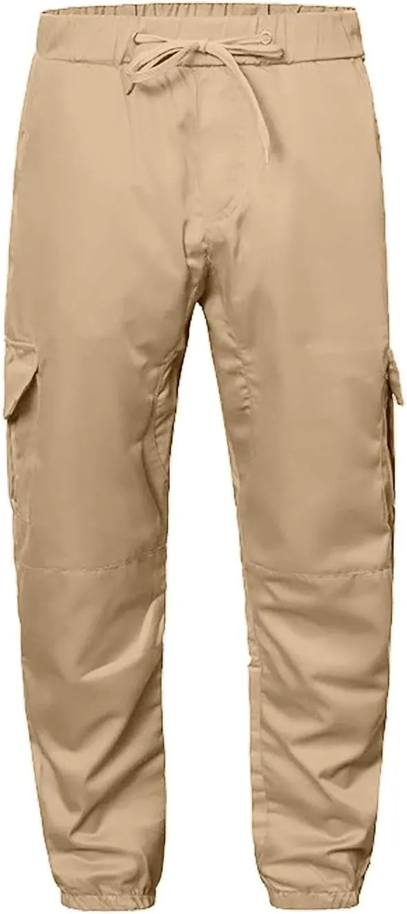 Mens Cargo Sweatpants Slim Fit with Pockets Workout Gym Lightweight Sweat Pants Elastic Waist Sweat Pants Trouser