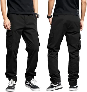 Mens Casual Cargo Pants Elastic Waist Workout Sweatpants Joggers Lightweight Quick Dry Breathable Pant
