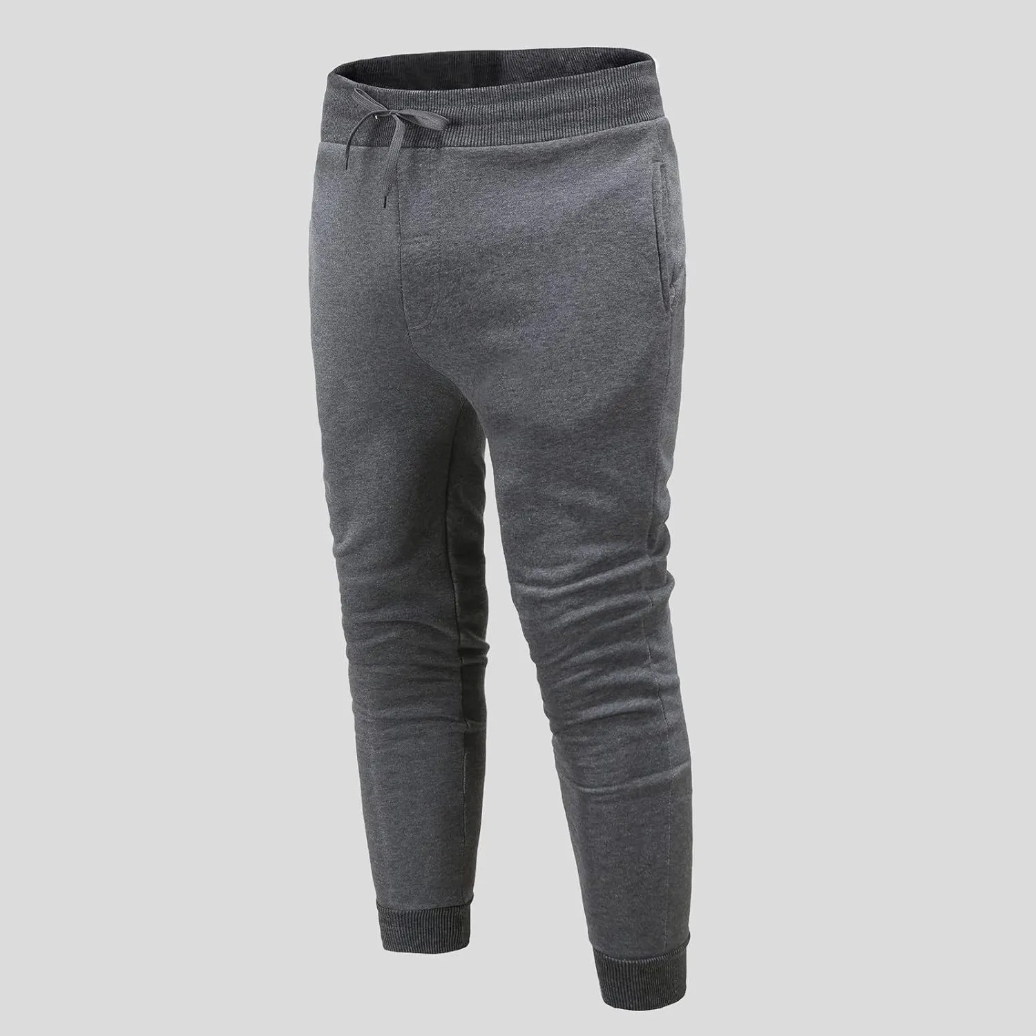 Men's Casual Cotton Sweatpants Elastic Waist Drawstring Joggers Stretch Slim Fit Sport Pants for Men with Pockets