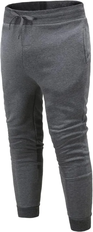 Men's Casual Cotton Sweatpants Elastic Waist Drawstring Joggers Stretch Slim Fit Sport Pants for Men with Pockets