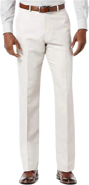 Men's Casual Pants Vintage Slim Fit Dress Pant Waist Stretch Work Trousers Fashion Flat Front Trousers with Pocket