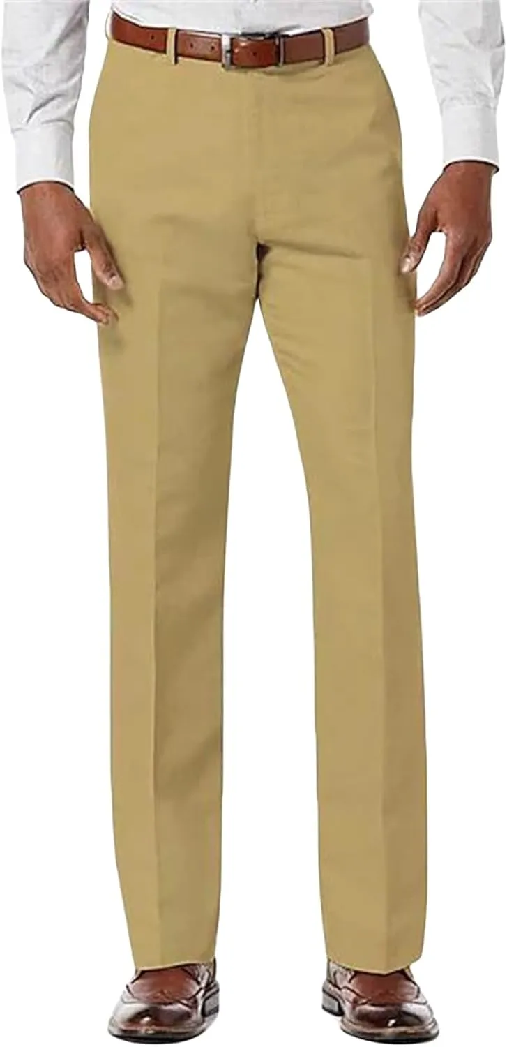 Men's Classic Trousers Slim Fit Straight Leg Pants Lightweight Stretchy Casual Pants Spring Simple Stylish Trousers