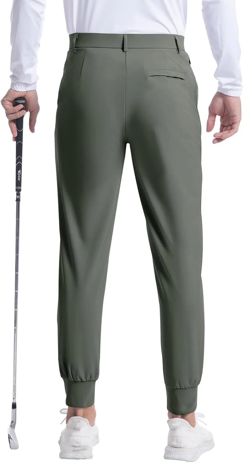 Men's Golf Joggers Pants Stretch Slim Fit Work Dress Pants Athletic Casual Sweatpants Lightweight Casual Comfy Trouser