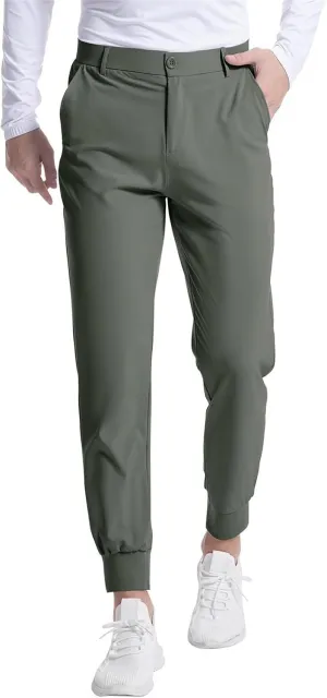 Men's Golf Joggers Pants Stretch Slim Fit Work Dress Pants Athletic Casual Sweatpants Lightweight Casual Comfy Trouser
